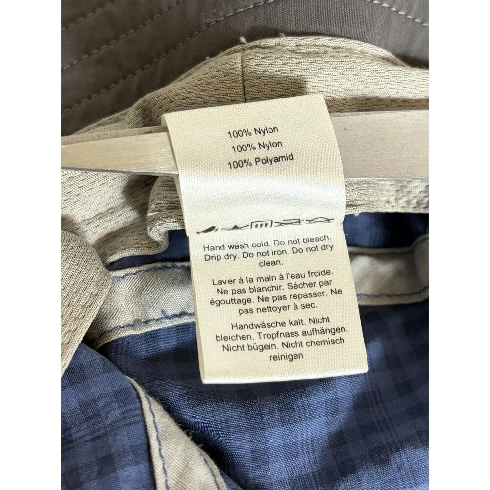 Outdoor Research Kids Sun Hat Nylon Blue Gray Gingham Size Youth Large 6-12Y